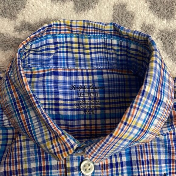 👼 Baby Boy Ralph Lauren Button Down Shirt 9 Months - Picture 3 of 4